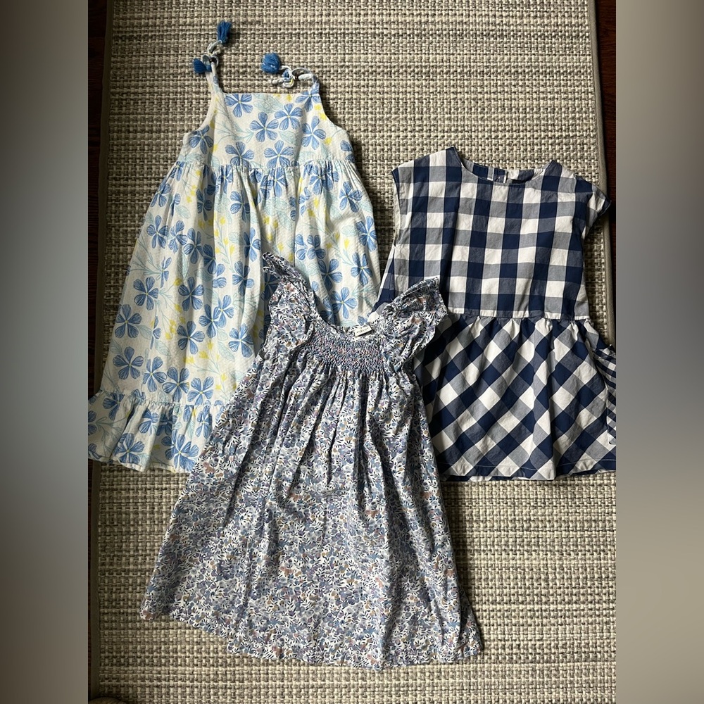 French Connection Blue and Yellow Floral & Checkered Dresses